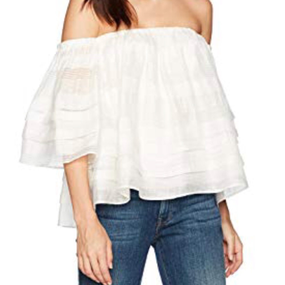 JOA Los Angeles layered off the shoulder top